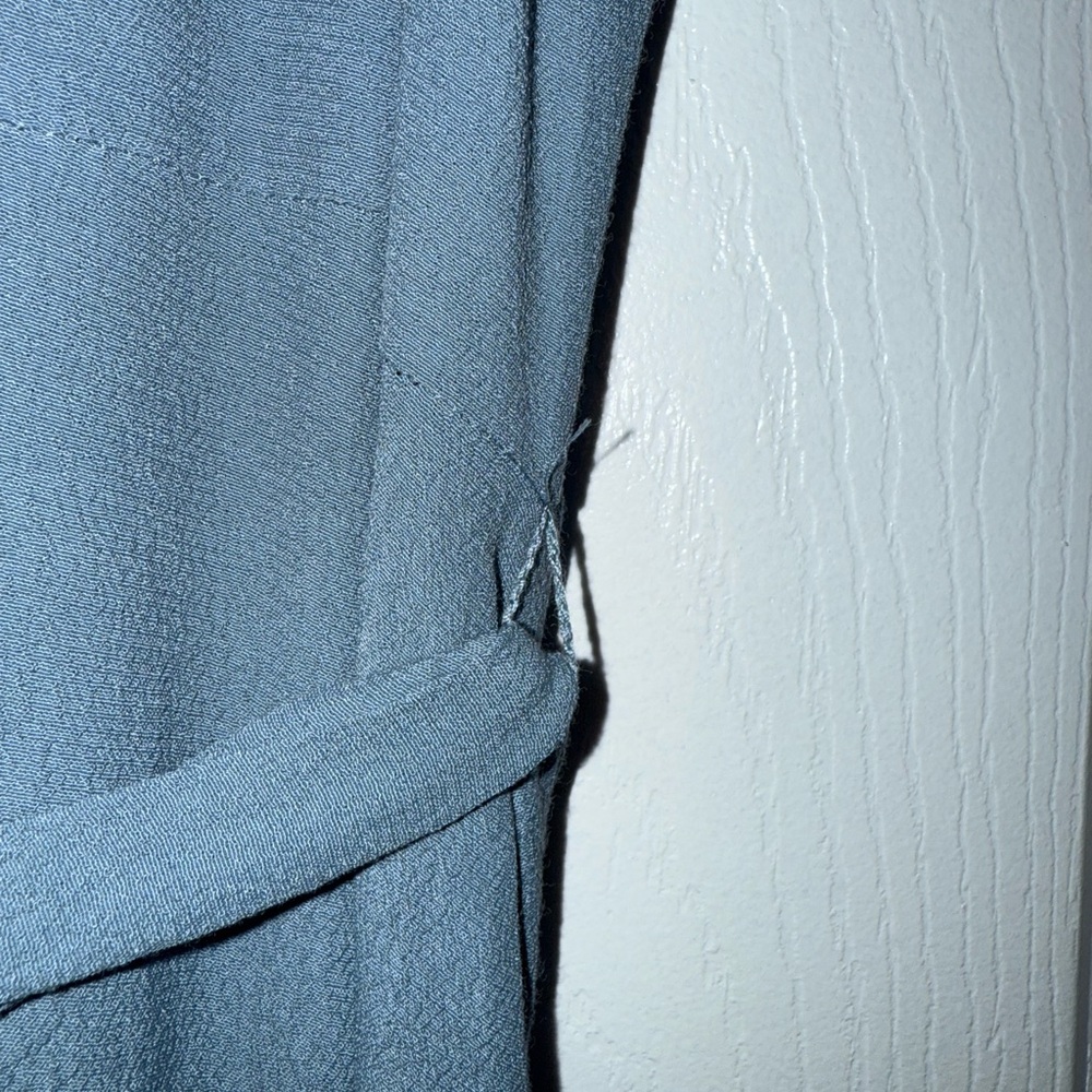 Wilfred Aritzia Shirt Dress Midi Blue Sage Belted Size XL Lined Pockets - Picture 6 of 8